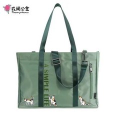  카하라발레리나백 가방 피트니스 꽃 공주 동물 자수 여성 숄더백 대용량 나일론 핸드백 방수 여행 십대 소녀, 2.green  대형 최대 사이즈 50 센치메터 