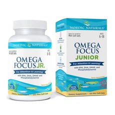  노르딕내츄럴스 어린이 오메가포커스 주니어 900mg 120미니소프트젤 Omega Focus Junior Ages 6-18, 120정, 1개 