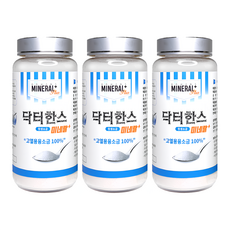 닥터한스 과잉염소 중금속 제거 고열 태움 용융소금 미네랄플러스 국산 천일염 알칼리소금 태초솔트, 500g, 3개