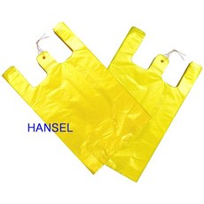 (한셀)포장/분리수거 손잡이 비닐봉투 5L/노랑 특대 200매, 단품, 200개