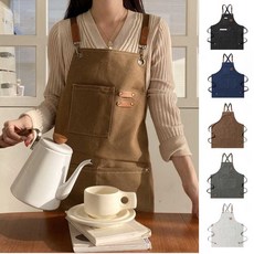 1+1 고급진 공방 카페 화방 앞치마, 네이비, 블랙