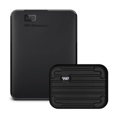 WD Elements Portable 휴대용 외장하드 + 파우치, 블랙, 4TB