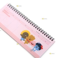 핑크 카카오 만년 2021주간스케줄러 일주일플래너 위클리 달력 노트, 단품