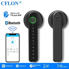 지문인식도어락 TTLock 용 블루투스가 장착 된 스마트 잠금 장치 Biometrics 해제