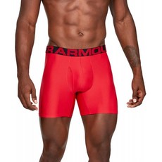 완벽한 편안함 빠른 건조 속옷 레드 MD를 제공하는 Under Armour 남성 테크 6in 2 팩 복서 브리프