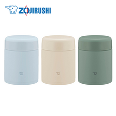 조지루시 심리스 보온 보냉 도시락 국통 죽통 수프자 400ml 3가지 색상 직장인 학생 등산 이유식, 아이스그레이, 1개