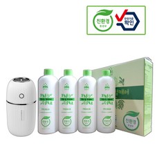 초록느낌 피톤치드원액(피톤치드액 500ml 4통+산림욕기)매트리스 새가구 차안담배 방안냄새제거 편백나무액 원액 수액