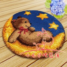 할거없을때 스킬자수 세트 임산부 취미 집콕 놀이 래치훅 캐릭터 diy 키트, 50×50cm + 아기곰 + 1개