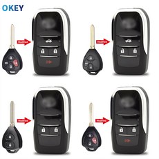 Okey 원격 자동차 키 개조 쉘 도요타 코롤라 캠리 RAV4 아블론 크라운 레이즈 야리스 프라도 플립 하우징 TOY43 TOY48 TOY47, 3 Button_TOY43 Blade, 1개