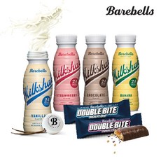 [베어벨스]프로틴 밀크쉐이크 4병+프로틴 초코바 2개, 바나나 4병+초코 2개