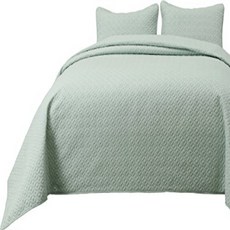 Cozy Beddings Allyson 2pc Quilted Bedspread Thin Extra Light Weight and Oversized Coverlet Twin/Twin, 1