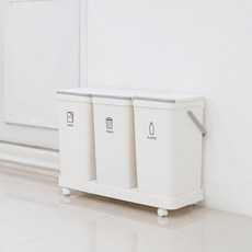 모노플랫 3단 가정용 분리수거함 2.0 재활용 쓰레기통, 본품+스티커