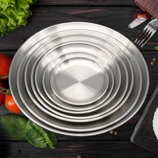 스텐 트레이 원형 카페 쟁반 주방, 6호, 1개