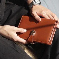 가죽 명함 첩 앨범 수첩 150칸 휴대용 명함정리 기록장 보관, 브라운