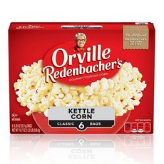 오빌레덴바커 단짠 케틀 팝콘 6팩 Orville Redenbacher's Microwave Kettle corn, 6개, 558.6g