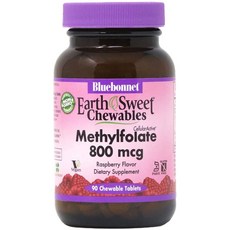 BlueBonnet Earth Sweet Cellular Active Methylfolate 800 mcg 츄어블 정제 90 Count, 1개, 90정