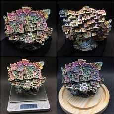비스무트 무지개금속 비스무스 천연원석 비스무트결정 큐브, 강황색X0661-778.4g