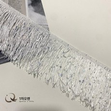 스팽글 레이스 에스닉 스커트 장식 라틴 댄스 무대 의상 부자재, 비즈타입*화이트(폭10cm), 1개
