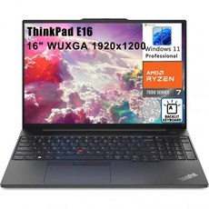 레노버 씽크패드 E16 16인치 FHD 비즈니스 노트북 AMD 옥타코어 라이젠 7 7730U비트 i7-1355U 40GB DDR4 RAM 1TB PCIe SSD WiFi6 백라, 16GB DDR4 RAM/ 512GB PCIe SSD