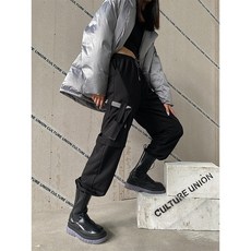 워크웨어바지 카거팬츠 KONISHOP 가을 블랙 캐쥬얼 빅포켓 눈길을 끄는 여성 멋진 스타일리쉬 조거팬츠