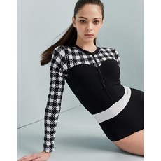 [질스튜어트 스포츠][Surf and Supply Board Short] 블랙 체크배색 여자 수영복 JFSR0B476BK