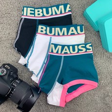AUSSIEBUM 남성 드로즈 순면 프린트 미드컷 스포츠 팬티 3ps