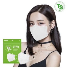 TS 가드 티마 컬러 새부리형 마스크 대형 KF94, 100개입, 1개, 화이트