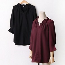 유니캔디 30대 여자 옷 연출 여성 6만원대 선물 셔링카라톤블라우스 빅사이즈 E-1748686