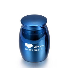 유골 아빠 알루미늄 하늘에서 화장 Memorials 항상 Human 블랙/블루 Casket 합금 마음에 Keepsake 내 Urn, 1PCS Urn, 1개