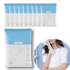실솜 여행 일회용수건 개별포장, 10개입, 화이트
