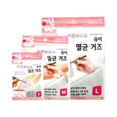 퓨어 멸균거즈 10매입[사이즈 : S M L] 상처 환부드레싱 붕대 밴드, L : 10cmX10cm 8겹, 1개, 10개입 - 멸균거즈10