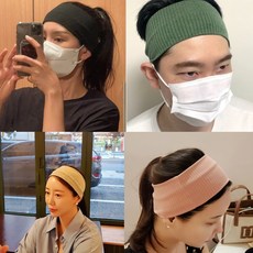 희재감성 골지 땀밴드 필라테스 헤어밴드 와이드 요가 남자머리띠