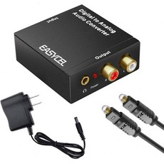 오디오 디지털-아날로그 변환기 DAC(3.5mm 잭 포함) 광학 SPDIF Tslink 동축-아날로그 스테레오 L/R 변환기(광케이블 포함) 및 PS3 PS4 Xbox Rok