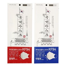 국대 마스크 대형 / 중형 / 소형 KF94 _ 5매입, ② 중형 3D 입체형 1매입