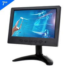 산업용 모니터 ZHIXIANDA 7 1024x600 TFT LCD HDMI VGA AV BNC 입력 자동차 CCTV DVR 현미경 데스크탑, 검정