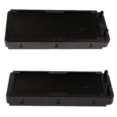 STK2Pcs 알루미늄 방열기 물 열교환 기 18Pipes CPU 240mm 똑 바른 입, 단일상품
