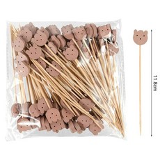 대나무 과일 이쑤시개 귀여운 곰 하트 뷔페 음식 칵테일 스틱 꼬, 1개, 8.Fruit Toothpick-A