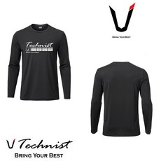 테크니스트 티셔츠 배드민턴 상의 긴팔티 블랙 22TT-82A40BK 남성 여성 남녀공용 커플 배드민턴복