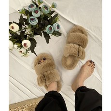 여성 겨울 사무실 통굽 털 퍼슬리퍼 3color