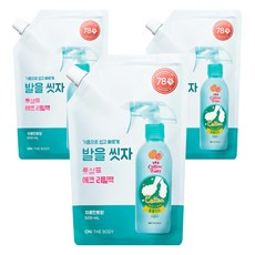 온더바디 코튼풋 발을씻자 풋샴푸 자몽민트향 에코리필팩, 1개입, 3개, 500ml