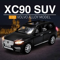 자동차다이캐스트 모형 1:32 볼보 XC90 SUV 합금 다이 캐스트 및 차량 금속 컬렉션 모델 높은 시뮬레이션 완구 를위한, 02=Red