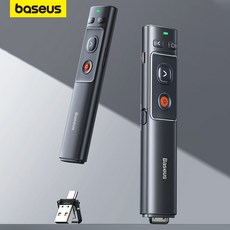 Baseus 무선 PPT 페이지 터너 프로젝터 파워포인트 슬라이드 USB 포인터 원격 제어 적외선 펜, 2.Red Charging type