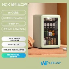 LIFE-허스키 미니 소형 냉장고 음료쇼케이스 홈바 레트로 흰색 감각적인 인테리어, 올리브그린