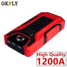 GKFLY 1200A 자동차 점프 스타터 높은 전원 휴대용 자동차 충전기 다기능 시작 점퍼 긴급 자동차 배터리 부스터 버스터