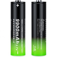 손전등 헤드램프용 4팩 18650 충전식 배터리 3.7V 9900mAh 버튼 상단 리튬 이온, 2 Pack, 4개