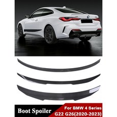 카본 리어 범퍼 립 트렁크 스포일러 BMW 4시리즈 G22 G26 20-21 M4 PSM 스타일 윙 부품 글로스 블랙 M430i M440i G22 PSM 블랙, G22 PSM carbon look