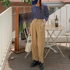 바스락핀턱팬츠