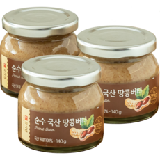 유기샘 순수 국산 땅콩버터 140g, 3개