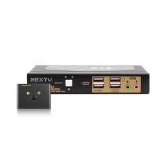/NEXT-8002KVM-DP/4K DisplayPort 2:1 KVM 스위치/두대의 PC를 하나의 키보드/마우스로 모니터 공유/DP케이블+USB케이블 기본 제공/PC 전환용 유선