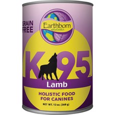 Earthborn Holistic K95 Lamb Recipe 그레인 프리 강아지 사료 통조림 13온스 12개입